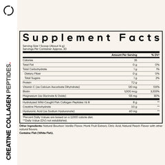 Codeage Creatine Collagen Peptides scoop with powder for quick mixing