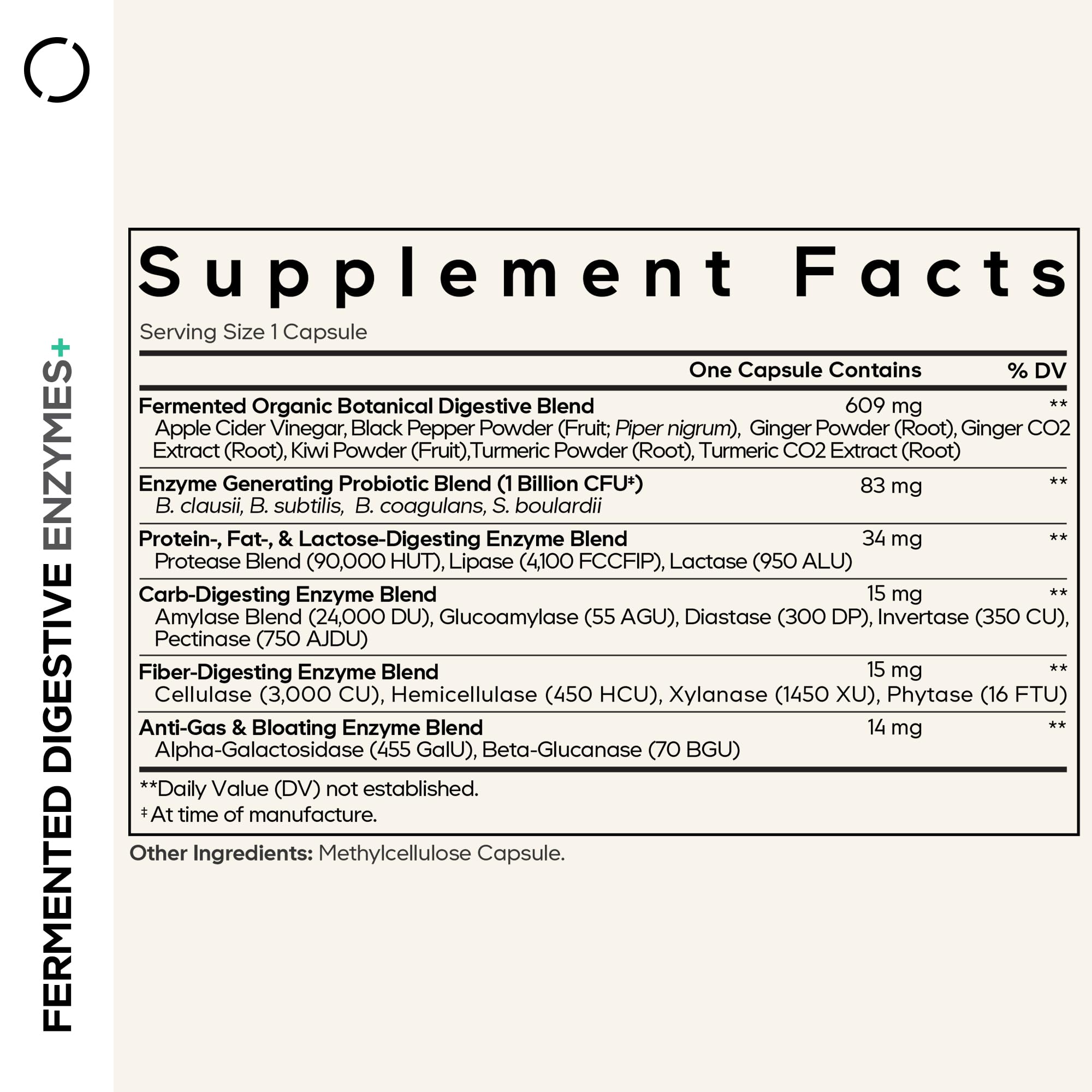 Codeage Digestive Enzymes capsules shown for easy daily supplementation.