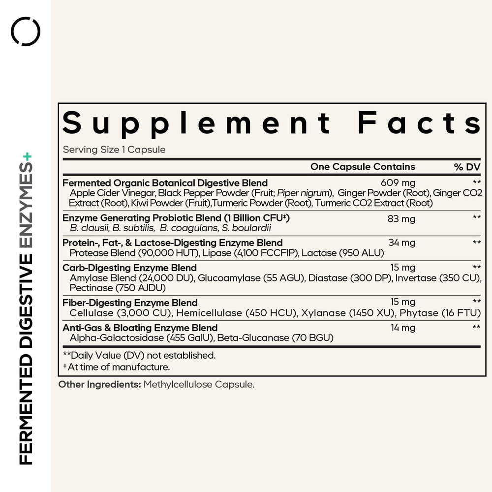Codeage Digestive Enzymes capsules shown for easy daily supplementation.