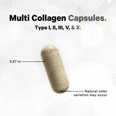 Codeage label highlights five collagen types I–X