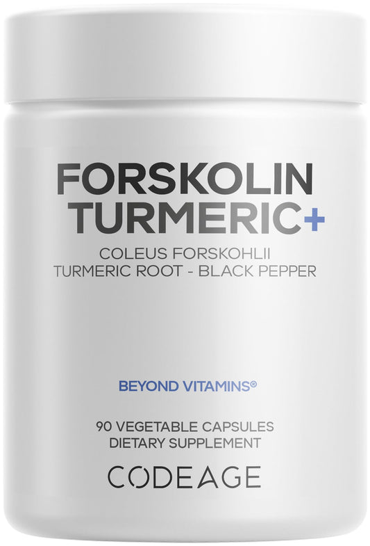 Codeage Forskolin Turmeric bottle ready for daily wellness routine.