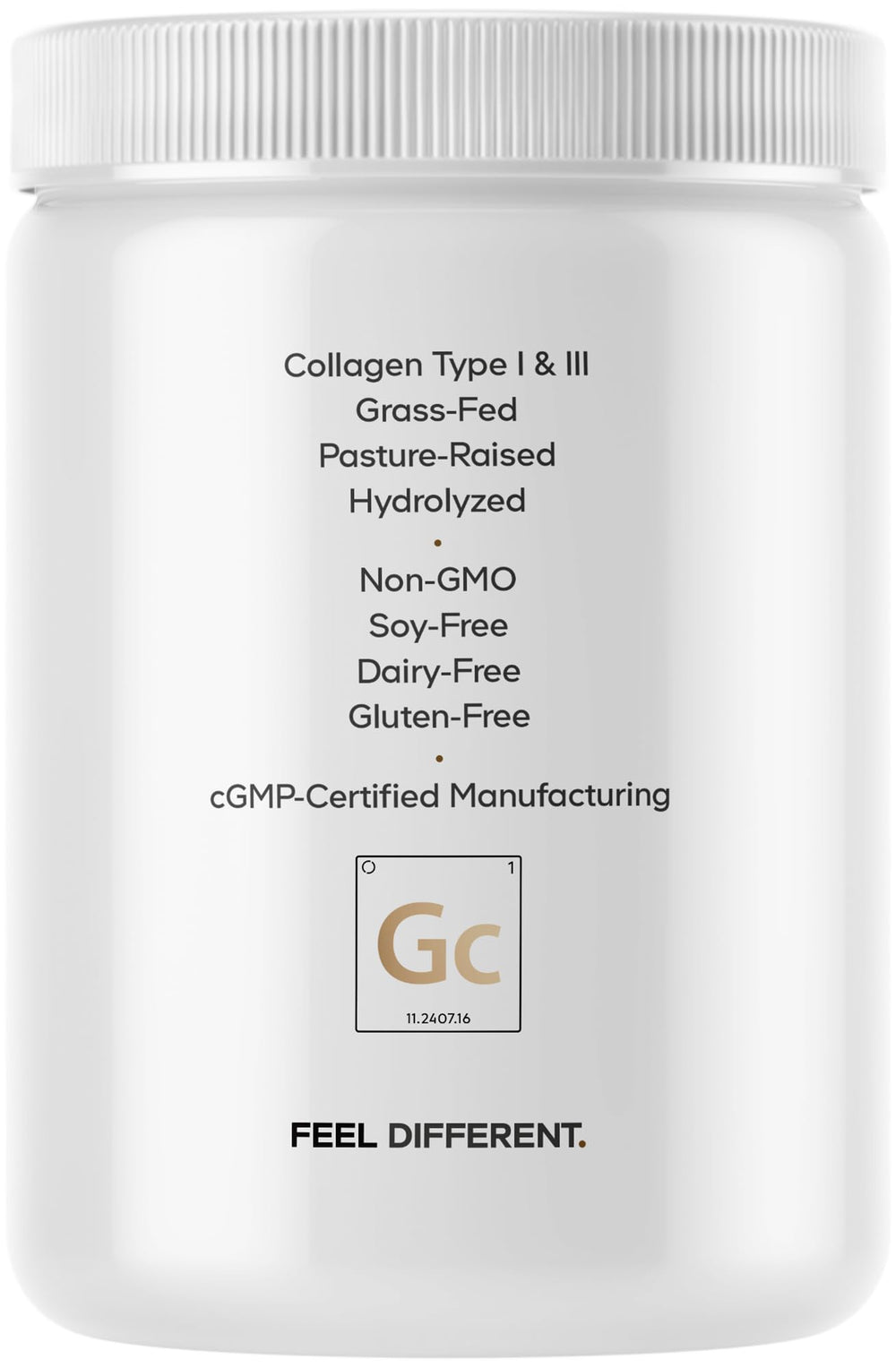 Codeage GLP-1 Collagen Powder ingredients highlighting non-GMO and dairy-free claims.