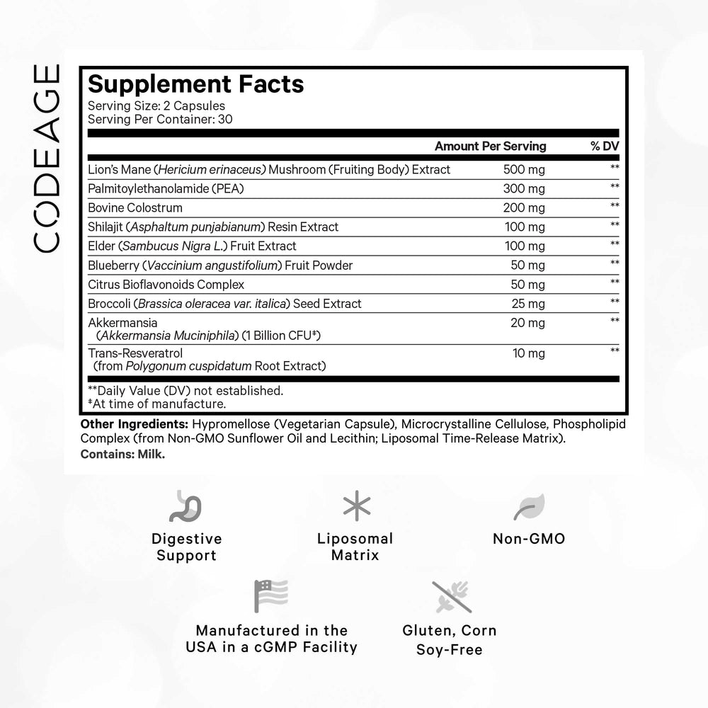 Codeage GLP-Harmony Companion+ capsules close-up showing size and texture.