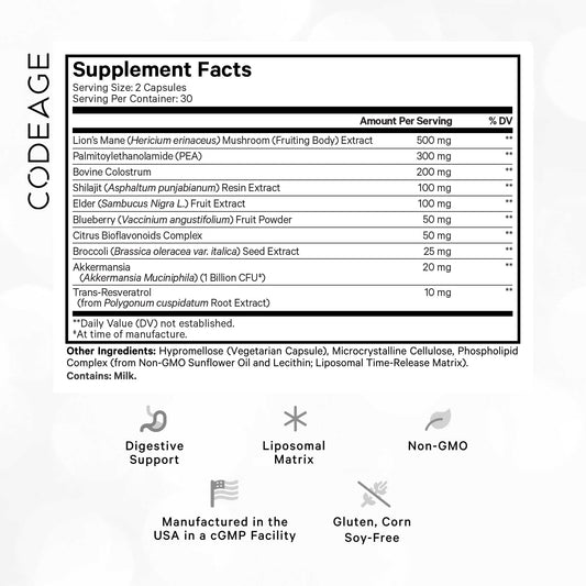 Codeage GLP-Harmony Companion+ capsules close-up showing size and texture.