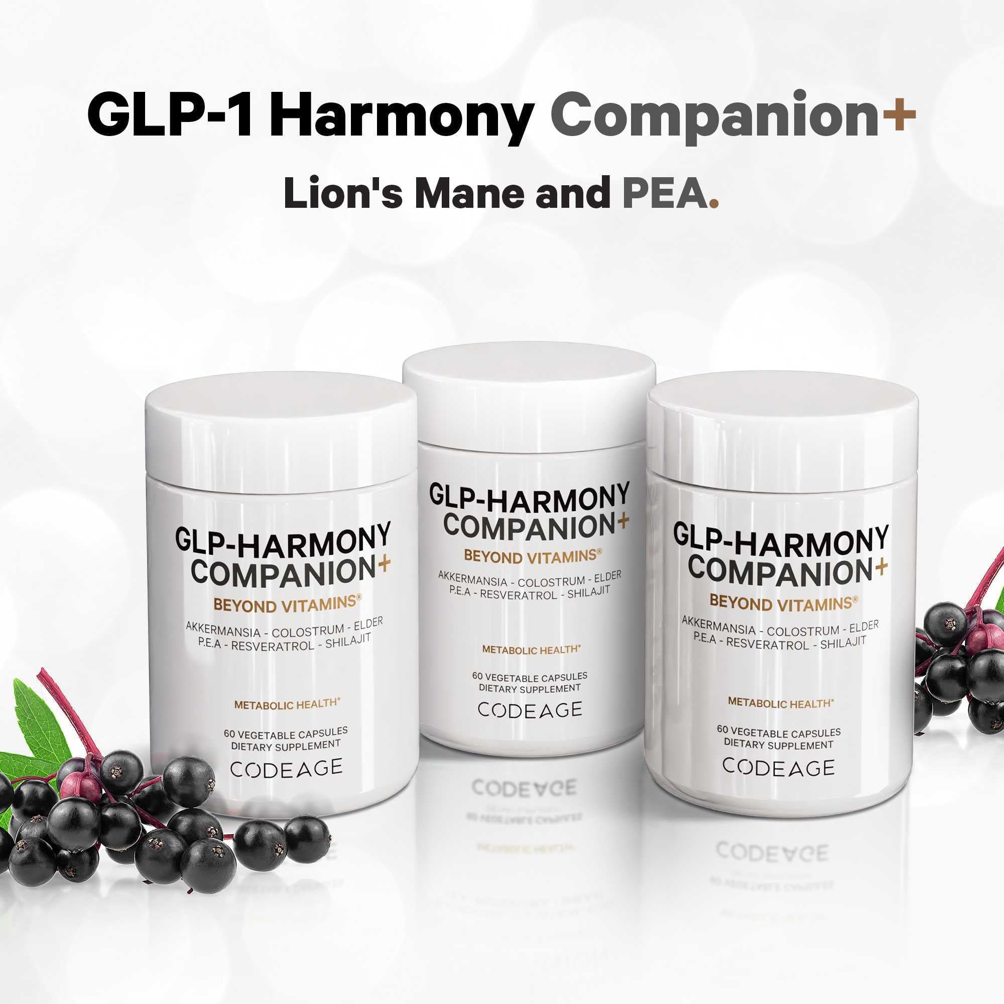 Codeage GLP-Harmony Companion+ label details emphasize non-GMO and gluten-free.
