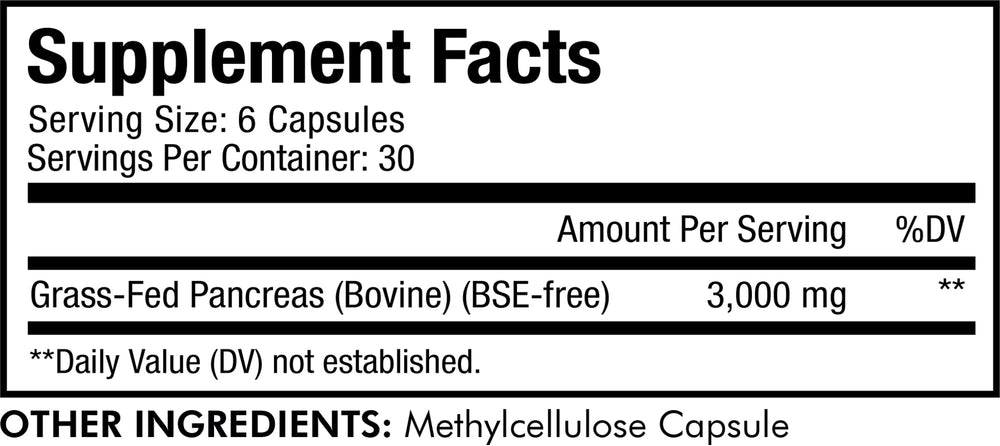 Codeage Beef Pancreas capsules close-up highlighting convenient dosage.