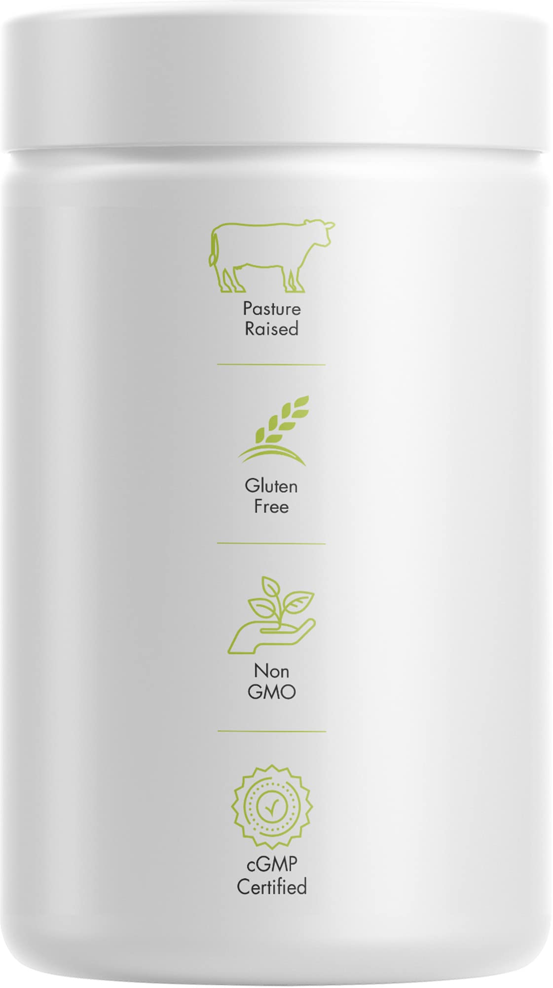 Codeage Grass-Fed packaging emphasizes non-GMO and hormone-free formula.