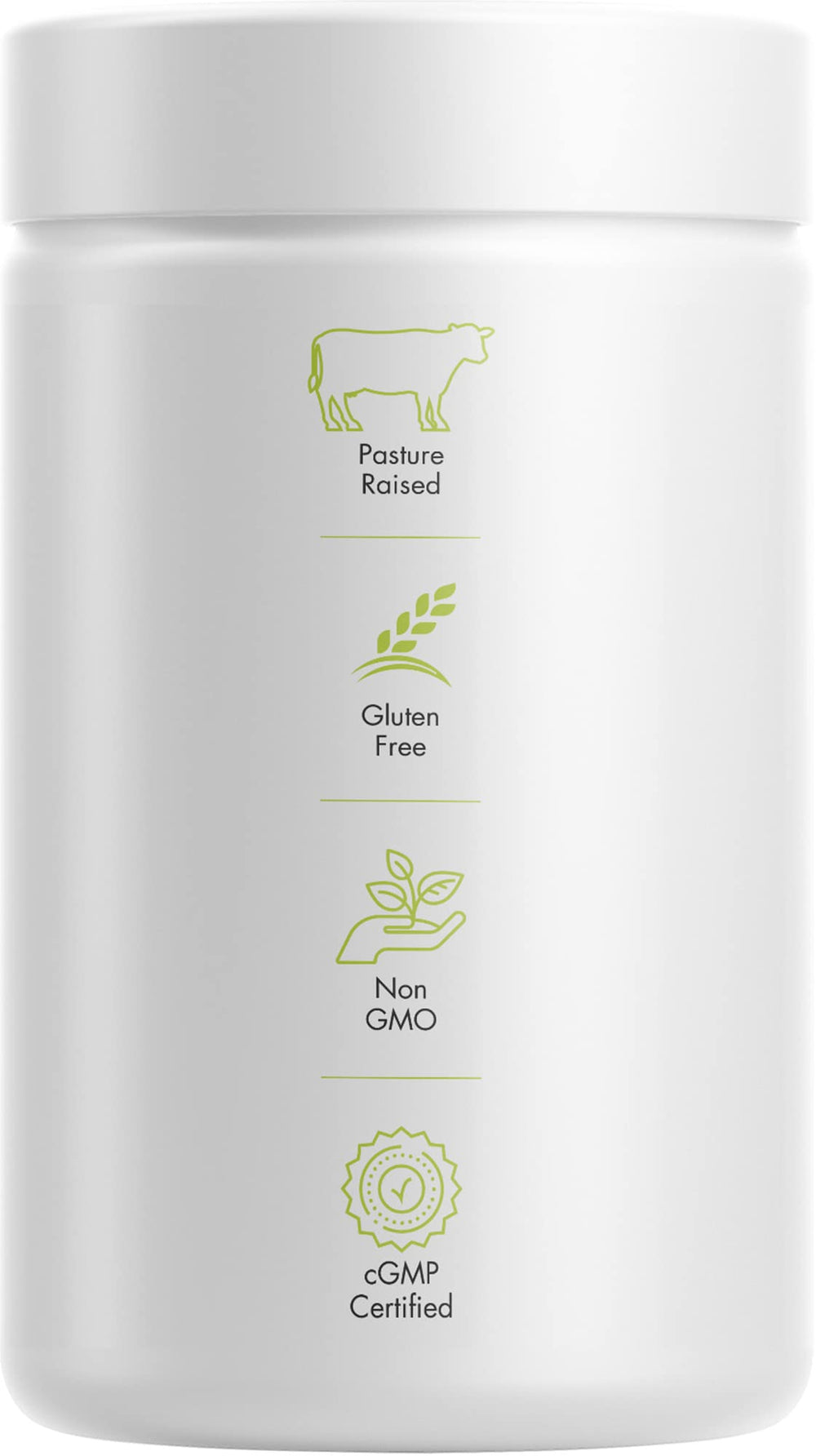 Codeage Grass-Fed packaging emphasizes non-GMO and hormone-free formula.
