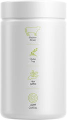 Codeage Grass-Fed packaging emphasizes non-GMO and hormone-free formula.