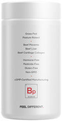 Codeage Grass-Fed Beef Placenta product label with transparent ingredients.