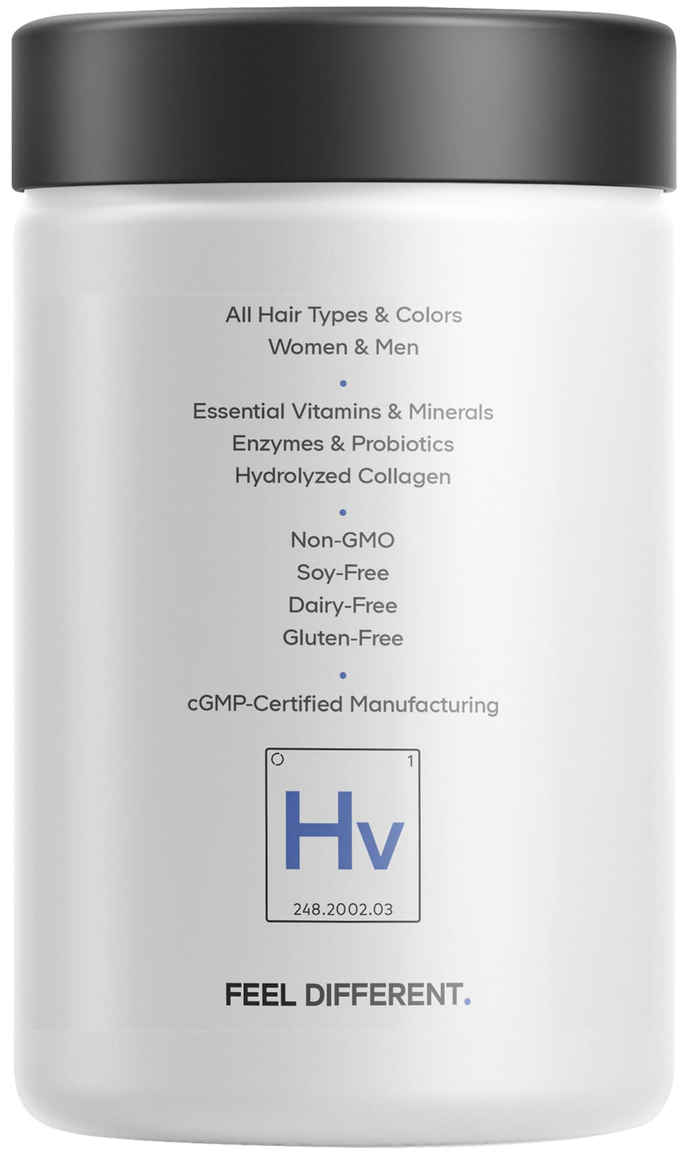 Codeage Hair Vitamins back panel with safety and manufacturing details.