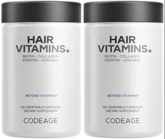 Codeage Hair Vitamins bottle front showcasing premium hair support formula
