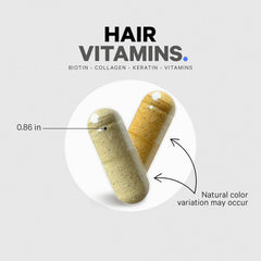 Codeage Hair Vitamins capsules close-up highlighting biotin blend