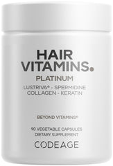 Codeage Hair Vitamins Platinum bottle front for daily hair health support