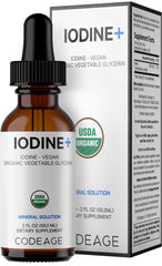 Codeage iodine drops bottle showcasing organic formulation for daily support
