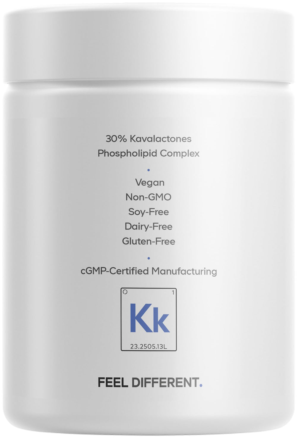 Codeage 30% kavalactones highlight in bottle label.