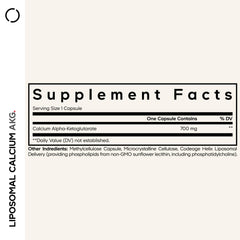 Codeage Liposomal Calcium AKG capsule closeup emphasizing easy-to-swallow daily use.