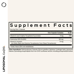 Close-up of Codeage CoQ10 capsule highlighting liposomal delivery