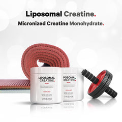 Codeage Liposomal Creatine powder label highlights vegan and non-GMO.