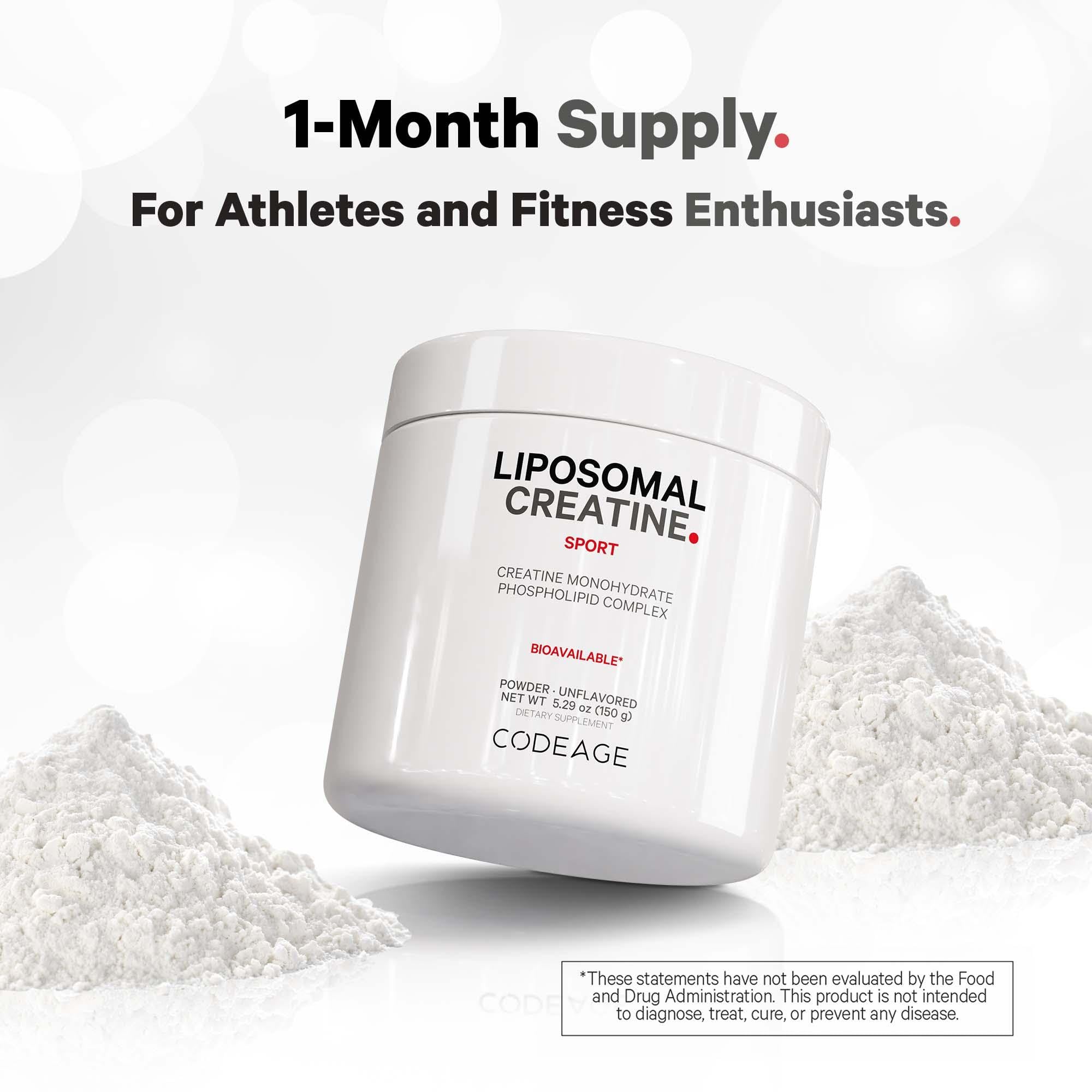 Codeage Liposomal Creatine mixed in water showing easy dissolving.