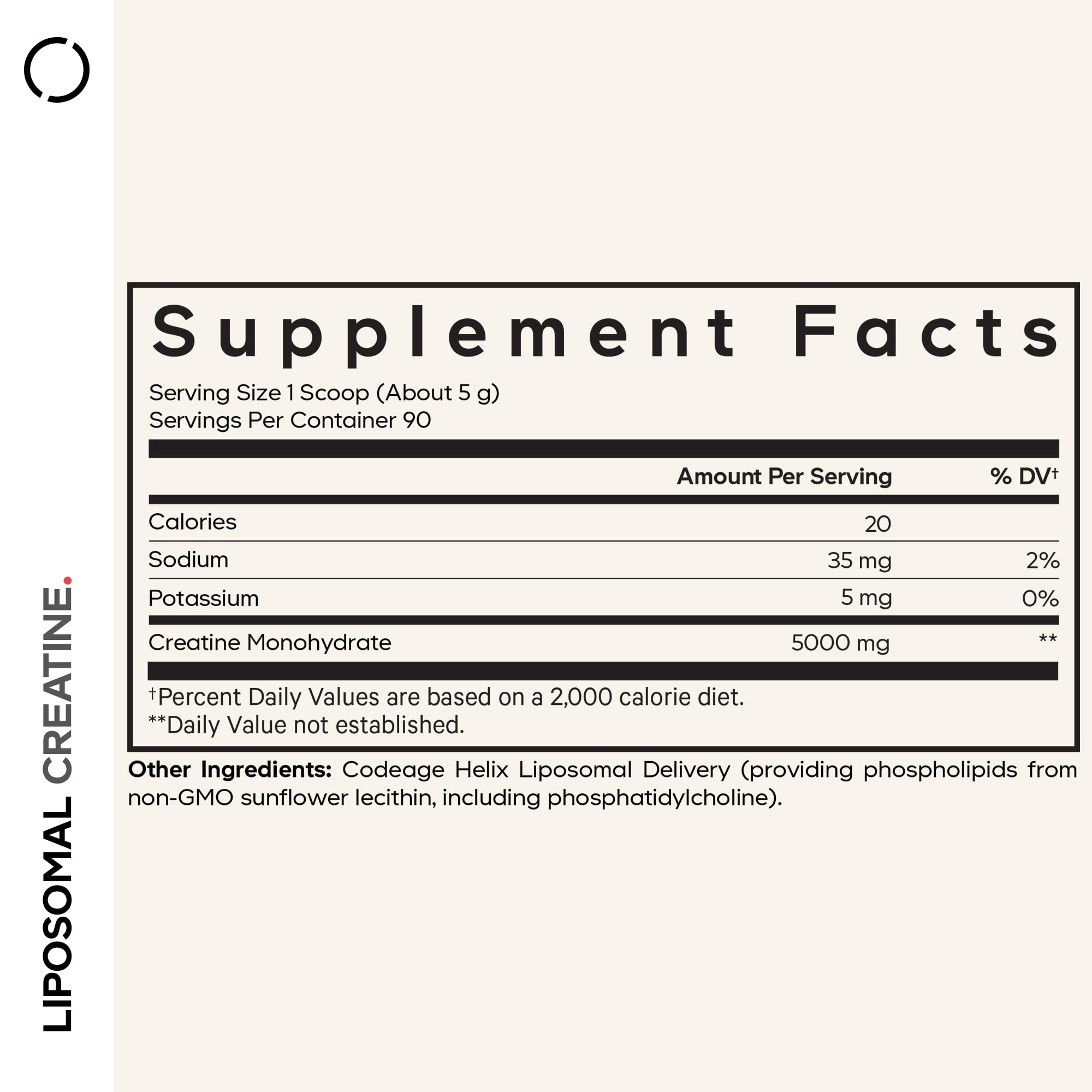 Codeage Liposomal Creatine Powder pour ready for pre or post workout drinks.