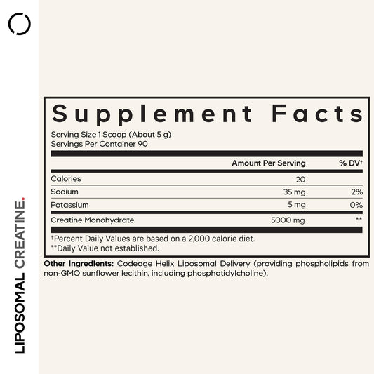 Codeage Liposomal Creatine Powder pour ready for pre or post workout drinks.
