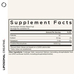 Codeage Liposomal Creatine Powder pour ready for pre or post workout drinks.