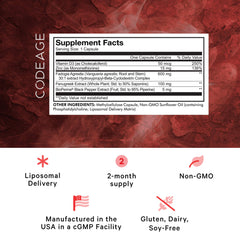 Codeage Liposomal Fadogia Agrestis capsules close-up for convenient daily supplementation.