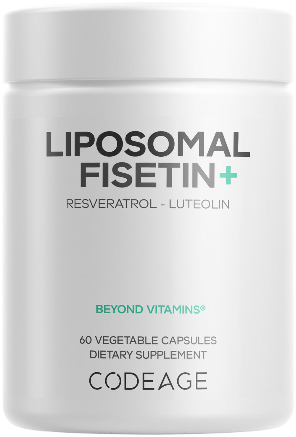 Codeage Liposomal Fisetin bottle front for daily wellness support