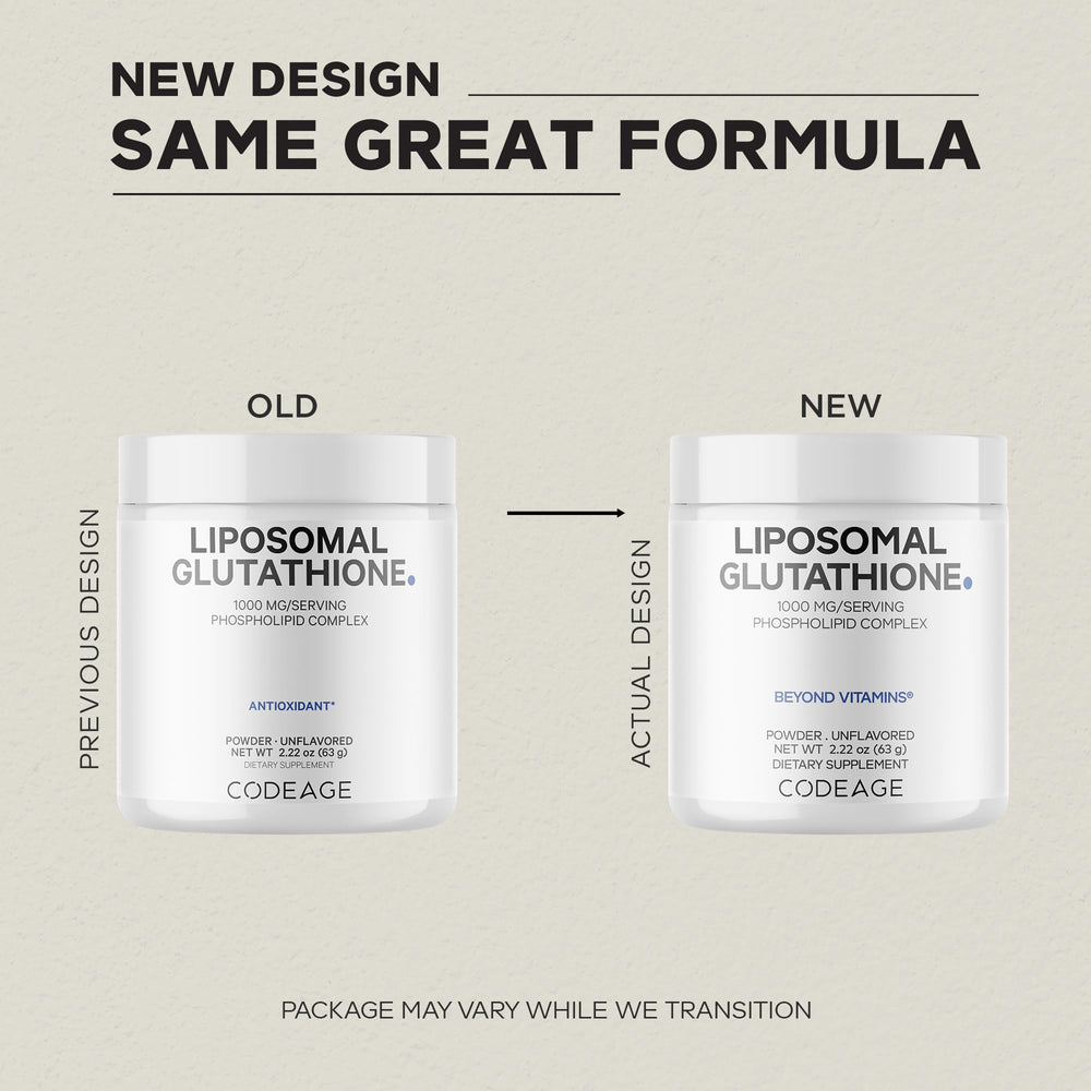 Codeage Liposomal Glutathione Powder pour-into-glass highlights convenient intake.