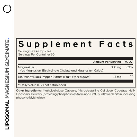 Codeage magnesium glycinate capsules close-up emphasizes vegan and gluten-free formula.