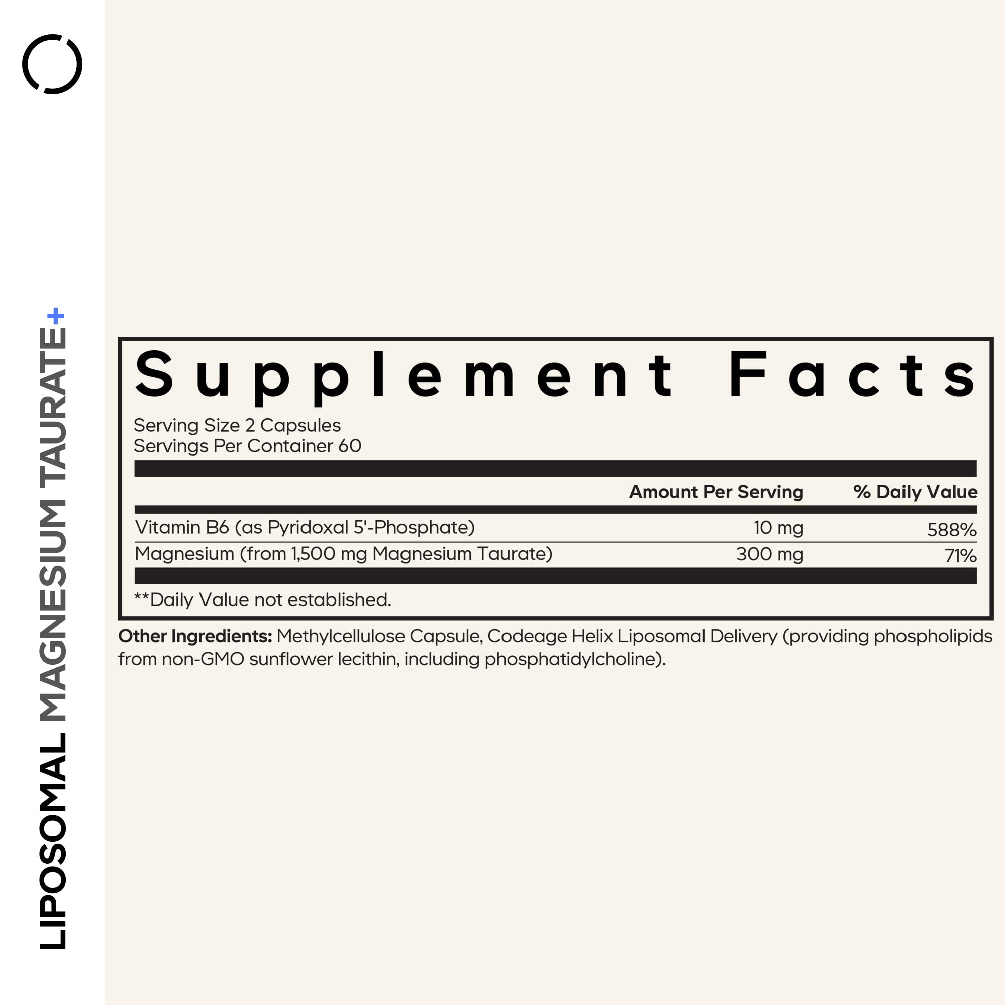 Codeage Liposomal Magnesium Taurate capsules close-up for easy daily use