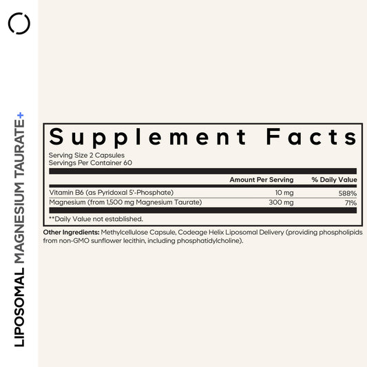 Codeage Liposomal Magnesium Taurate capsules close-up for easy daily use