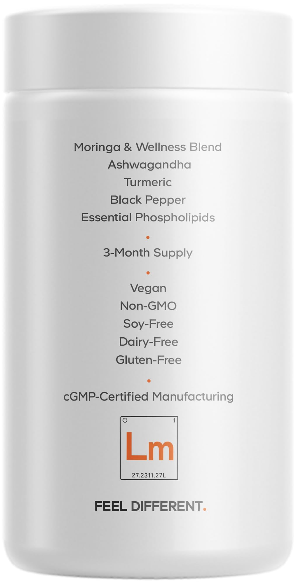 Codeage Liposomal Moringa+ vegan non-gmo label for plant-based nutrition