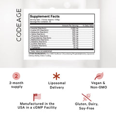 Codeage Liposomal Multi Amino powder scoop ready for pre- or post-workout drinks