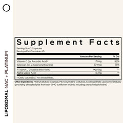 Codeage Liposomal NAC+ Platinum capsules closeup highlighting convenient vegan capsules.