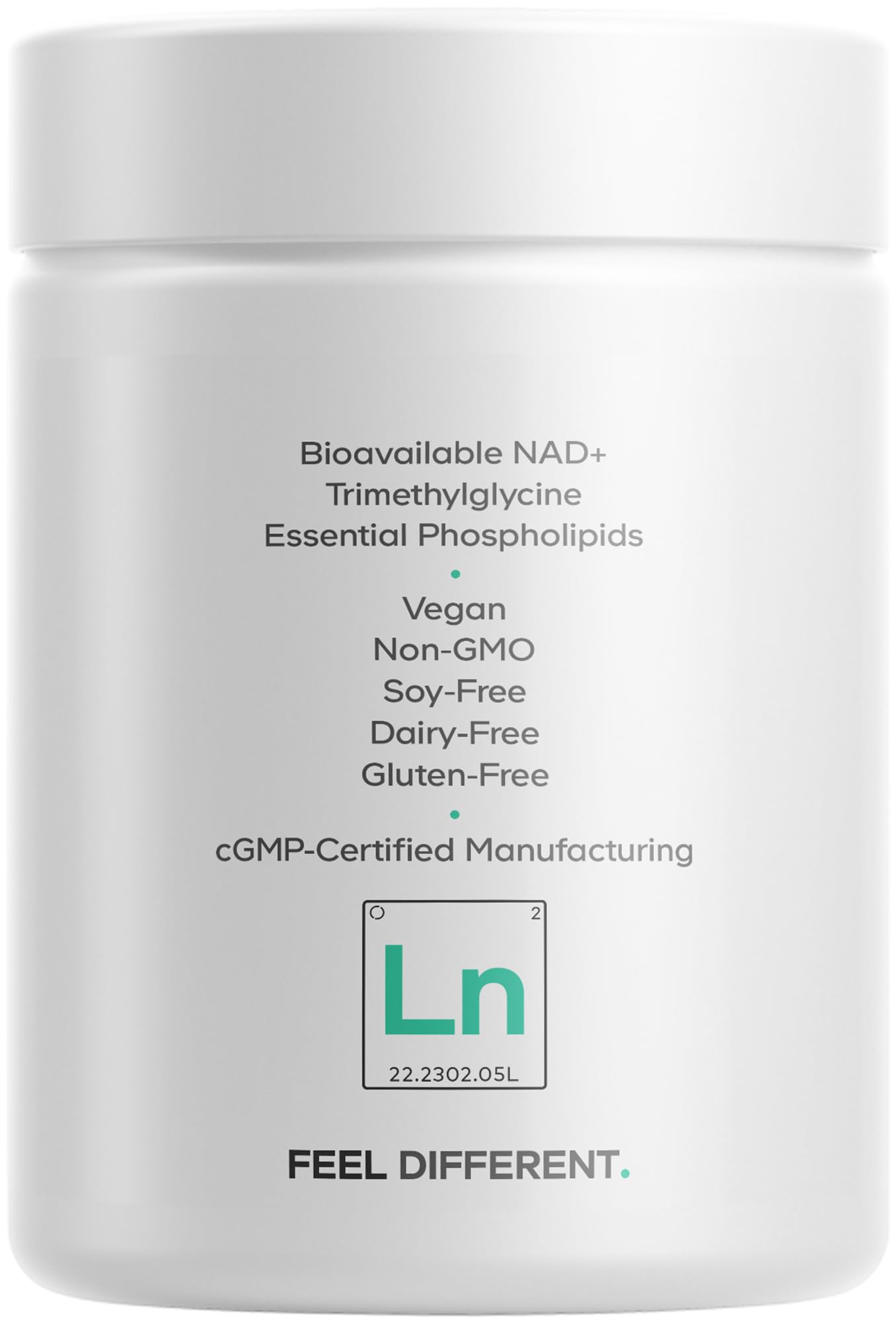 Codeage Liposomal NAD+ front bottle view shows clear dosage information