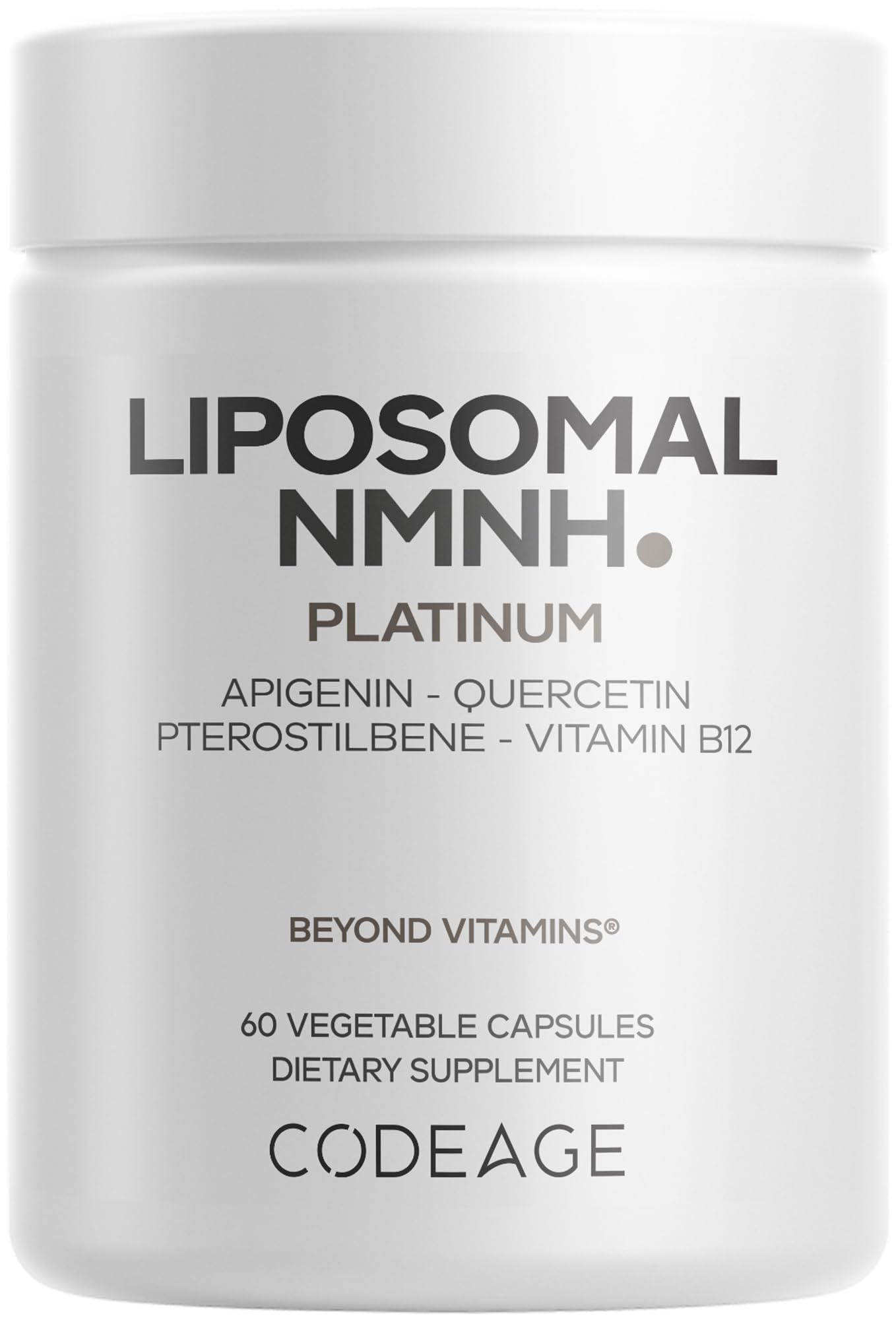 Codeage Liposomal NMNH Platinum bottle with NMNH capsules for potential NAD+ pathway support