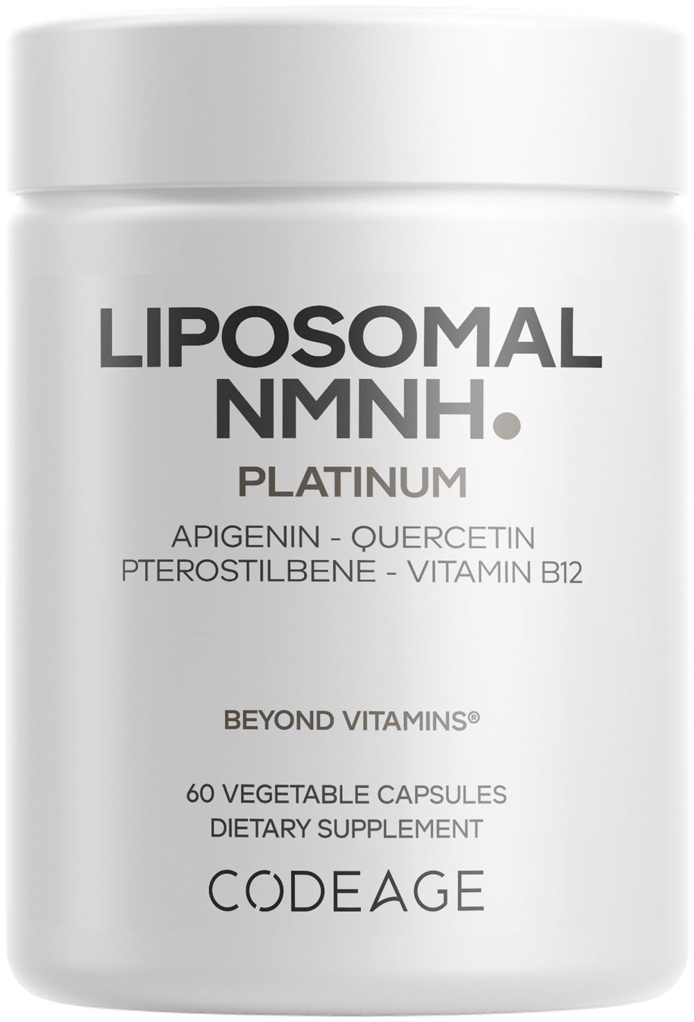 Codeage Liposomal NMNH Platinum bottle with NMNH capsules for potential NAD+ pathway support