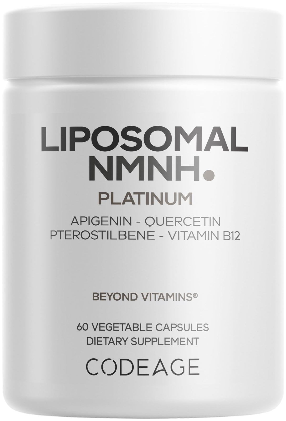 Codeage Liposomal NMNH Platinum bottle with NMNH capsules for potential NAD+ pathway support