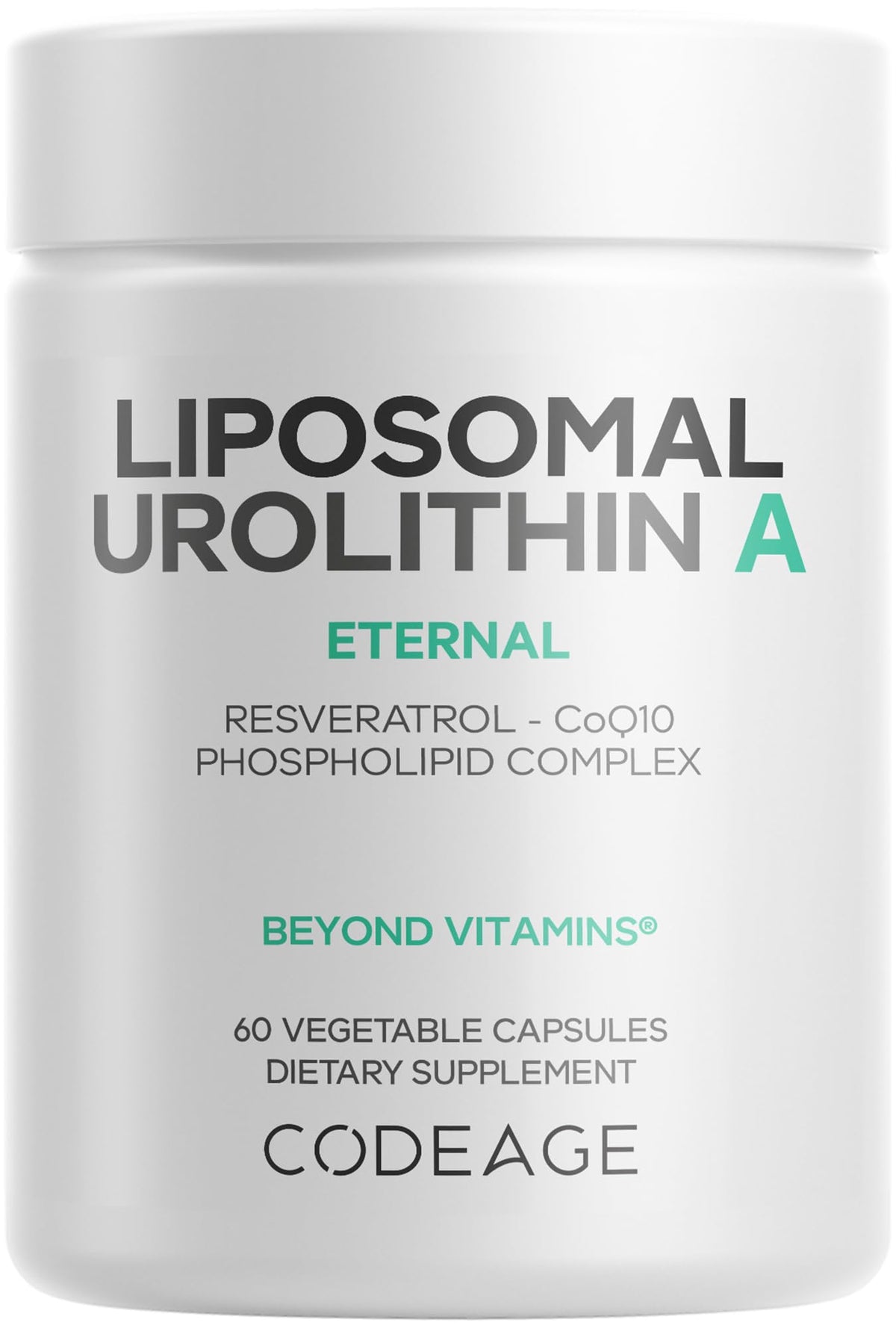 Codeage Liposomal Urolithin A bottle front view with month-long supply