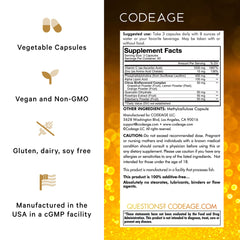 Codeage Liposomal Vitamin C ingredients display citrus bioflavonoids for absorption.