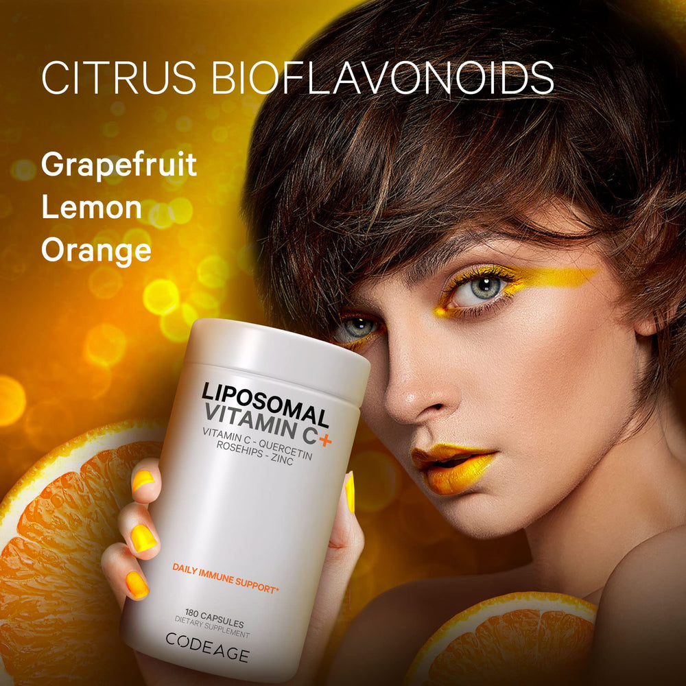 Codeage Liposomal Vitamin C rose hips extract image showing natural fruit source.