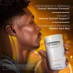 Codeage Liposomal Vitamin C vegan capsule on label.