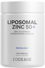 Codeage Liposomal Zinc 50mg bottle front for daily wellness support.