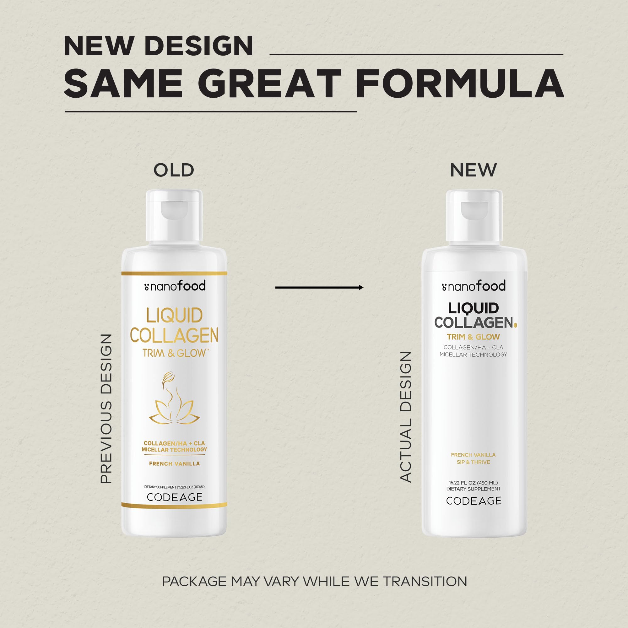 Codeage Liquid Collagen Vanilla glass reveals vibrant color and silky mouthfeel.