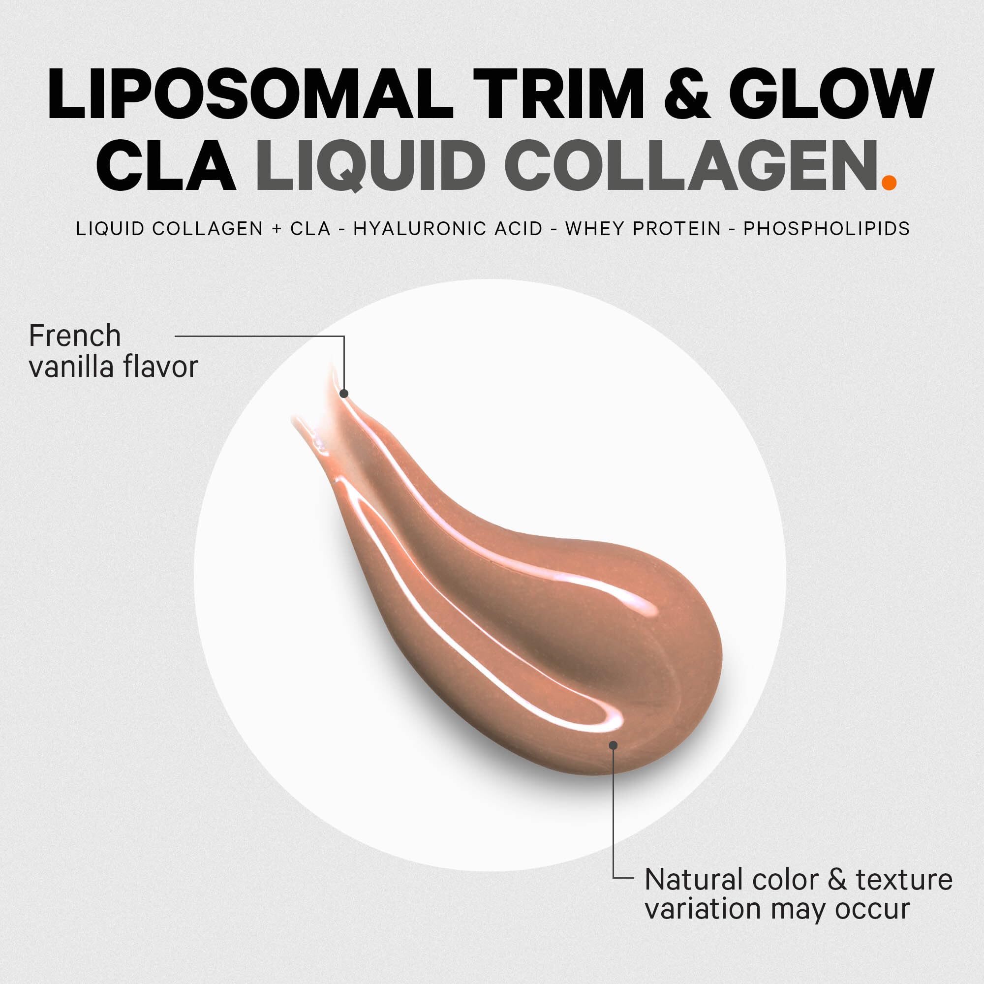 Codeage Liquid Collagen Vanilla label closeup highlights CLA and HA.