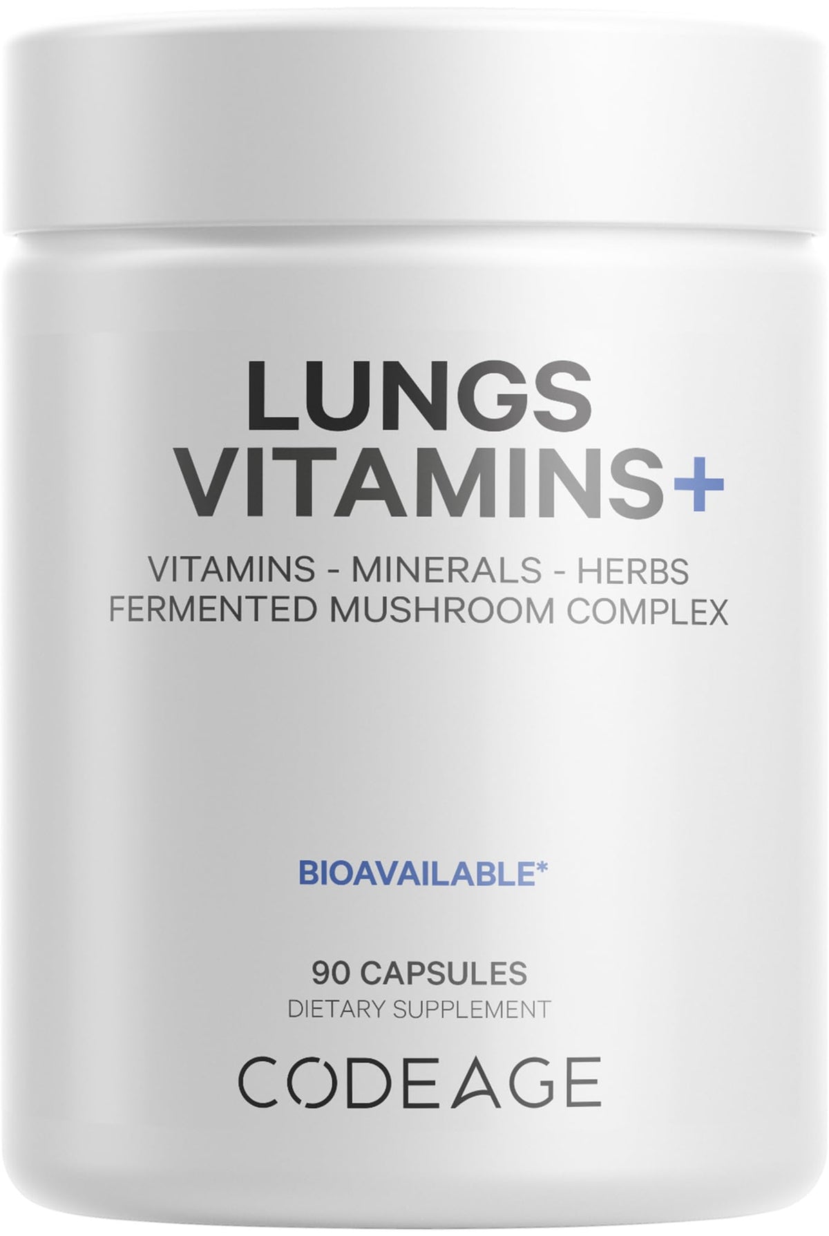 Codeage Lungs capsules for daily lung support and wellness.