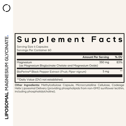 Codeage magnesium glycinate capsules close-up highlighting premium chelated formula