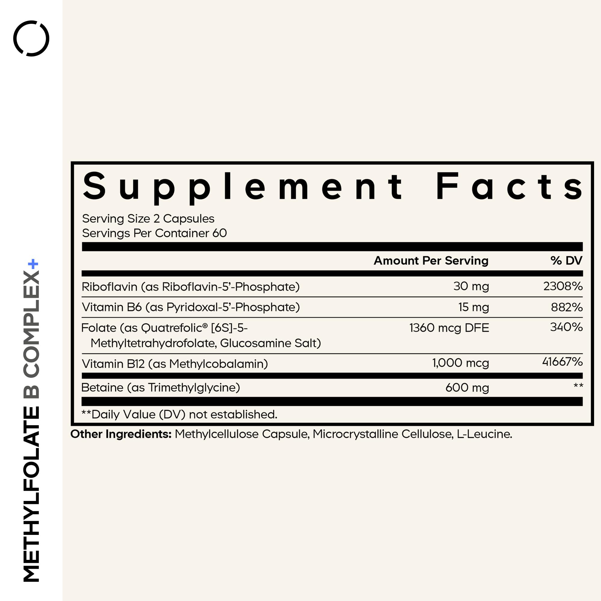 Codeage Methylfolate B Complex capsules close-up for methylated vitamins.